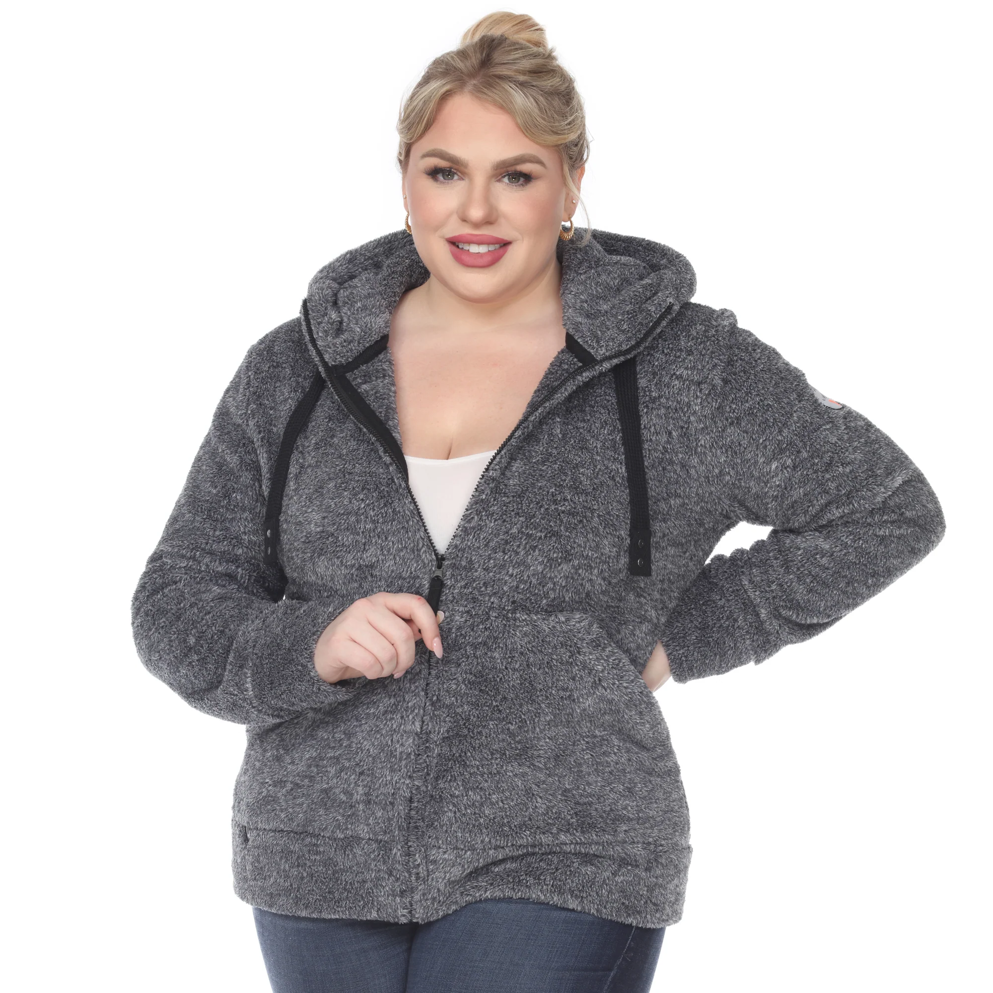 White Mark Women's Hooded Sherpa Jacket - Image 8