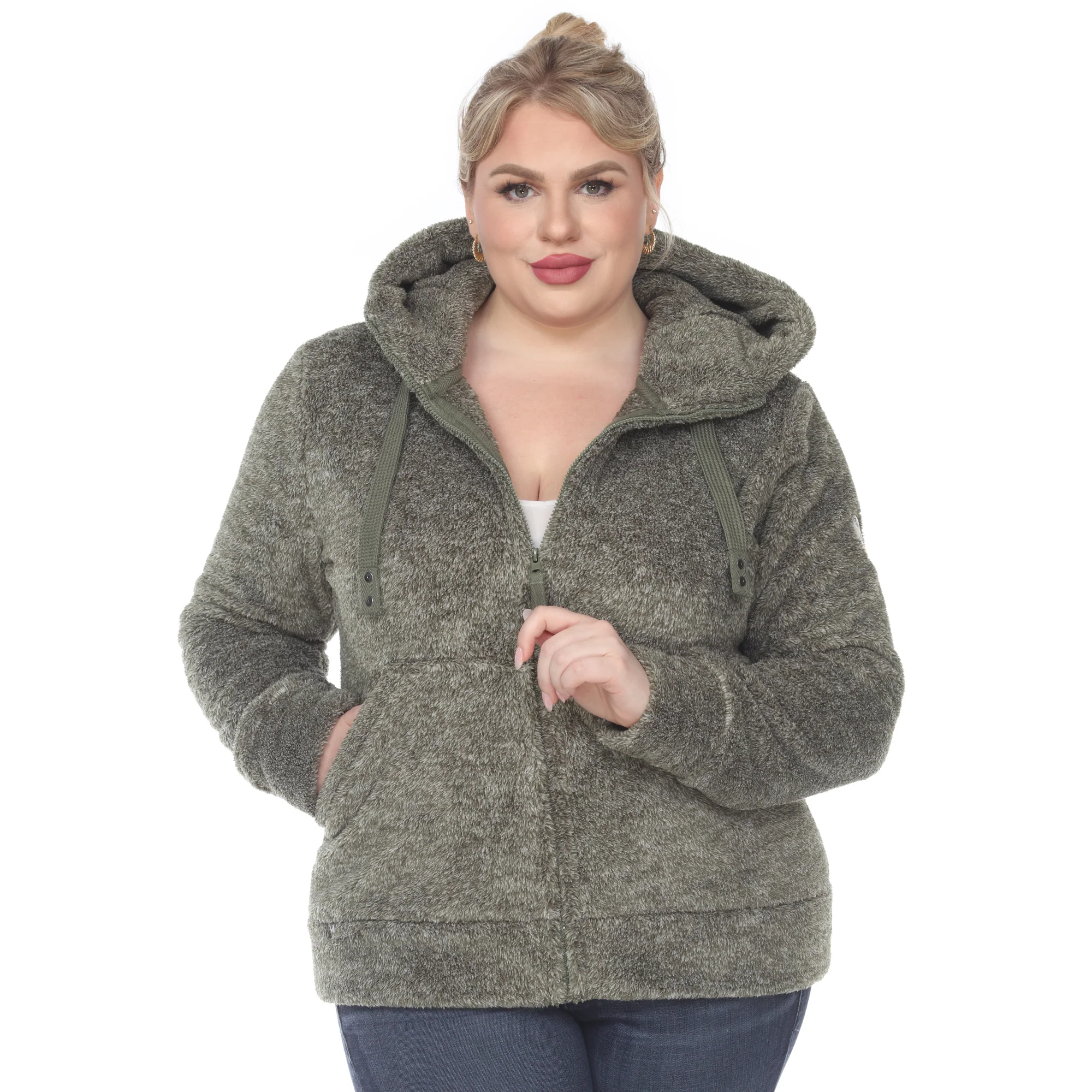 White Mark Women's Hooded Sherpa Jacket - Image 9