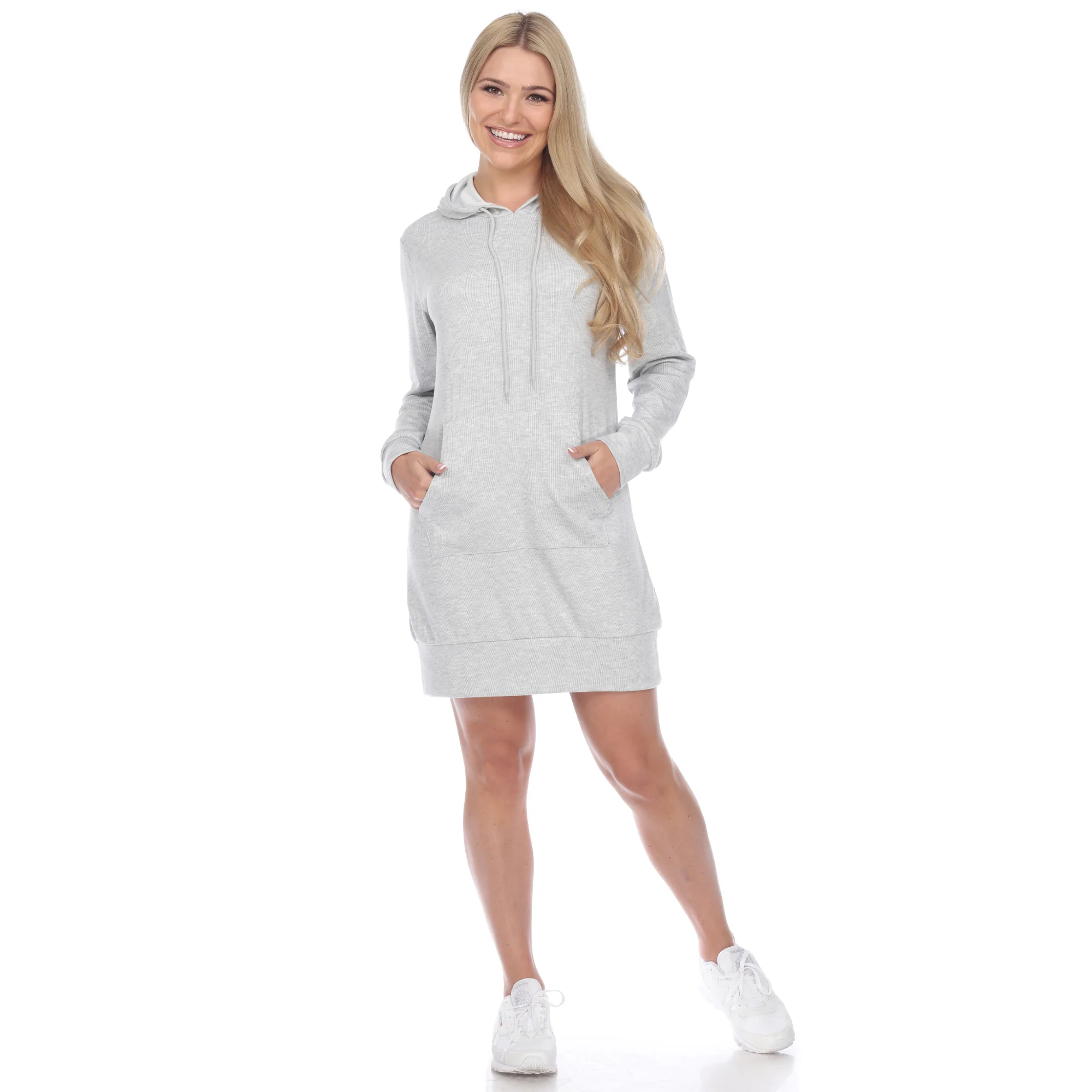 White Mark Women's Hoodie Sweatshirt Dress - Image 4