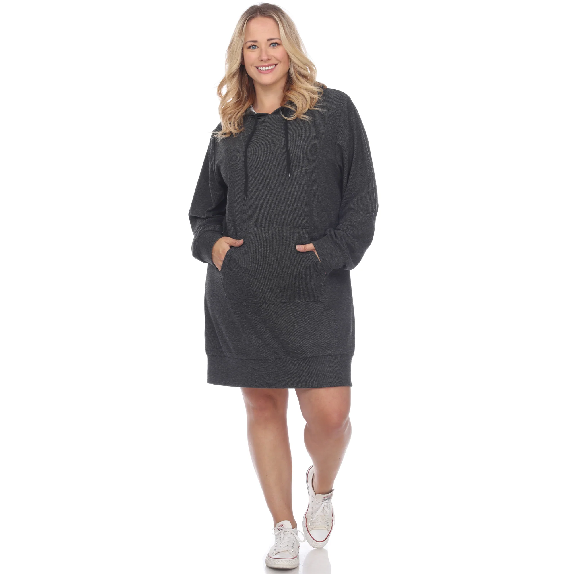 White Mark Women's Hoodie Sweatshirt Dress - Image 9