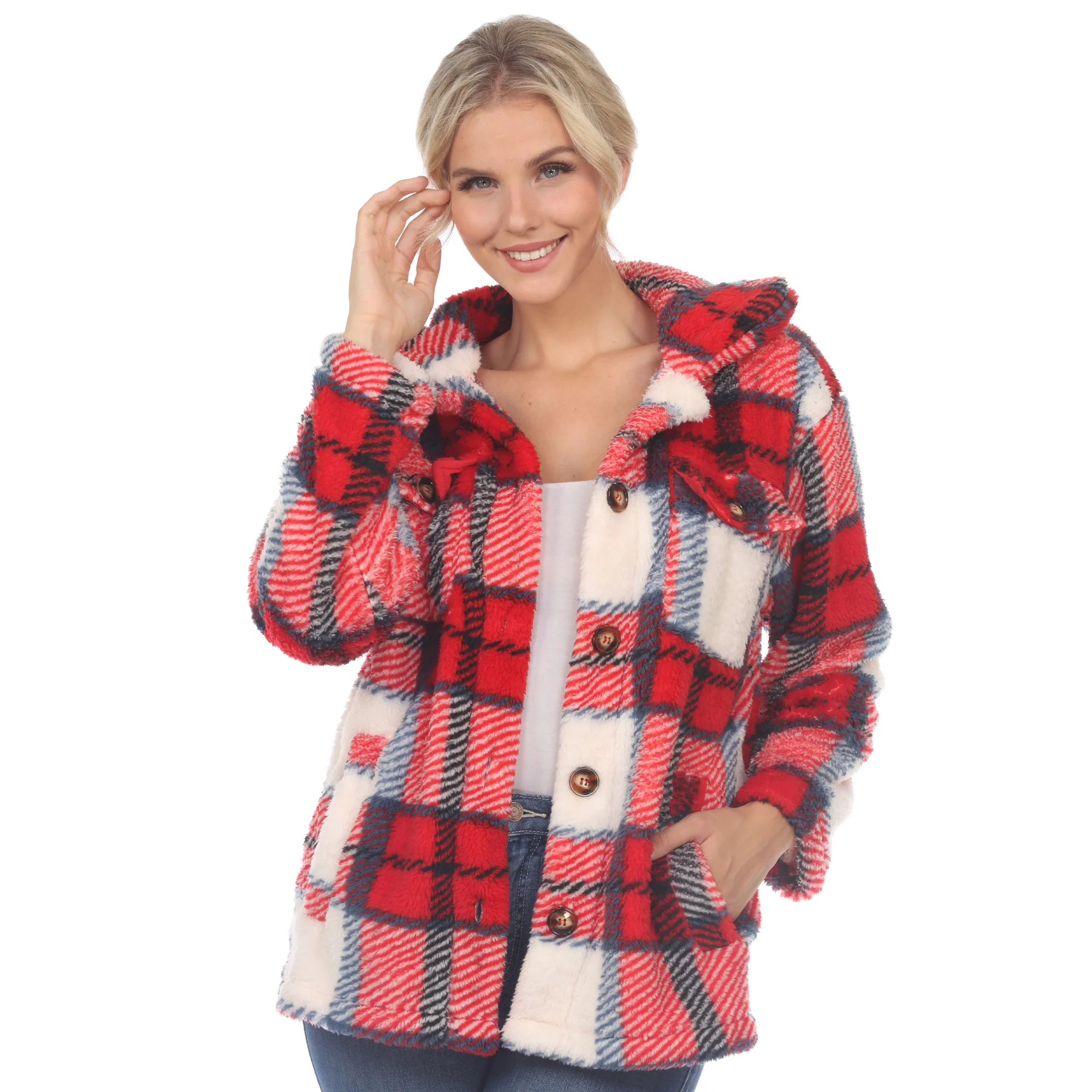 White Mark Women's Plaid Shacket - Image 3