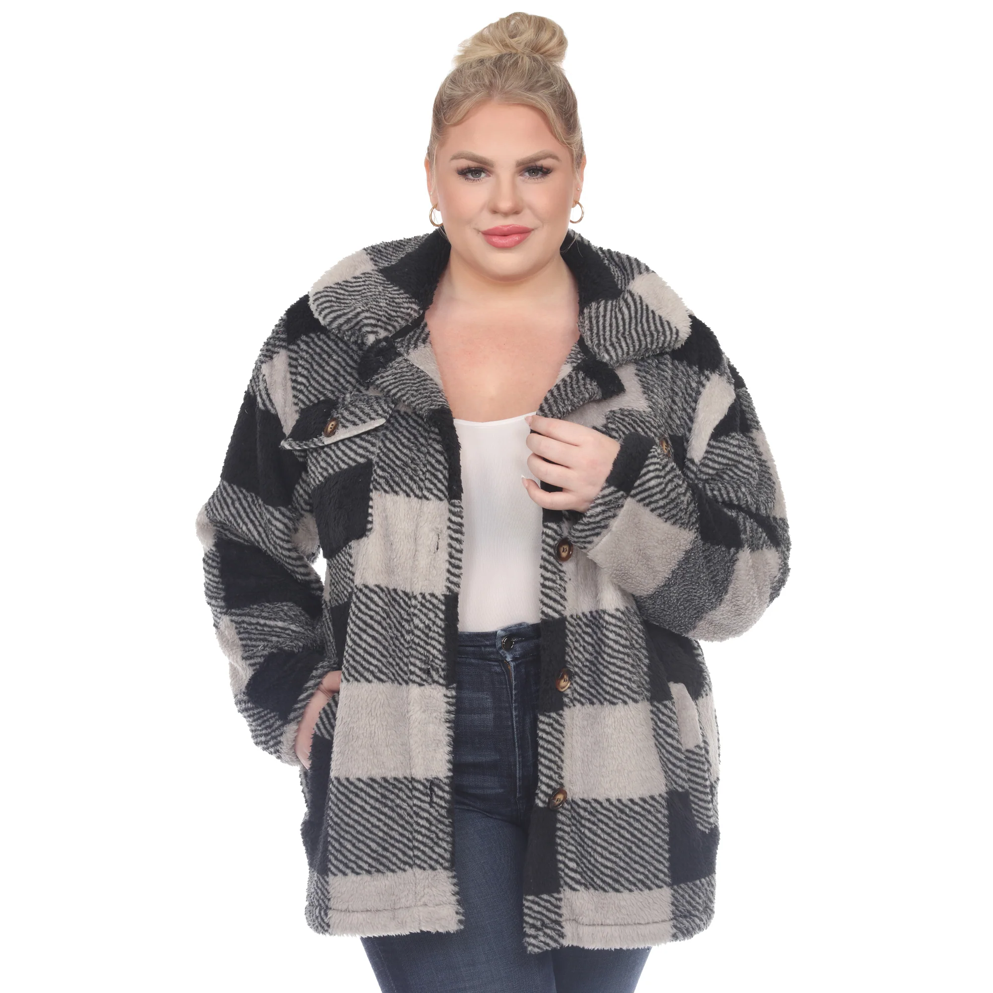White Mark Women's Plaid Shacket - Image 7