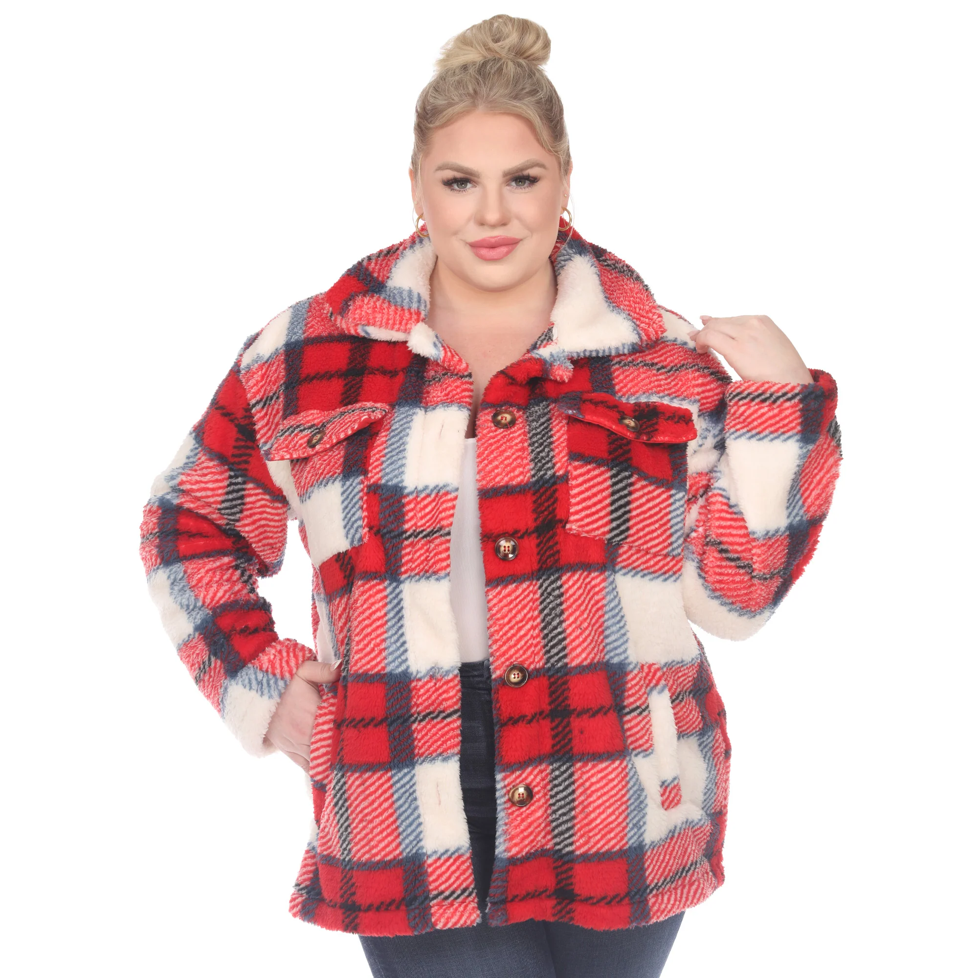 White Mark Women's Plaid Shacket - Image 9