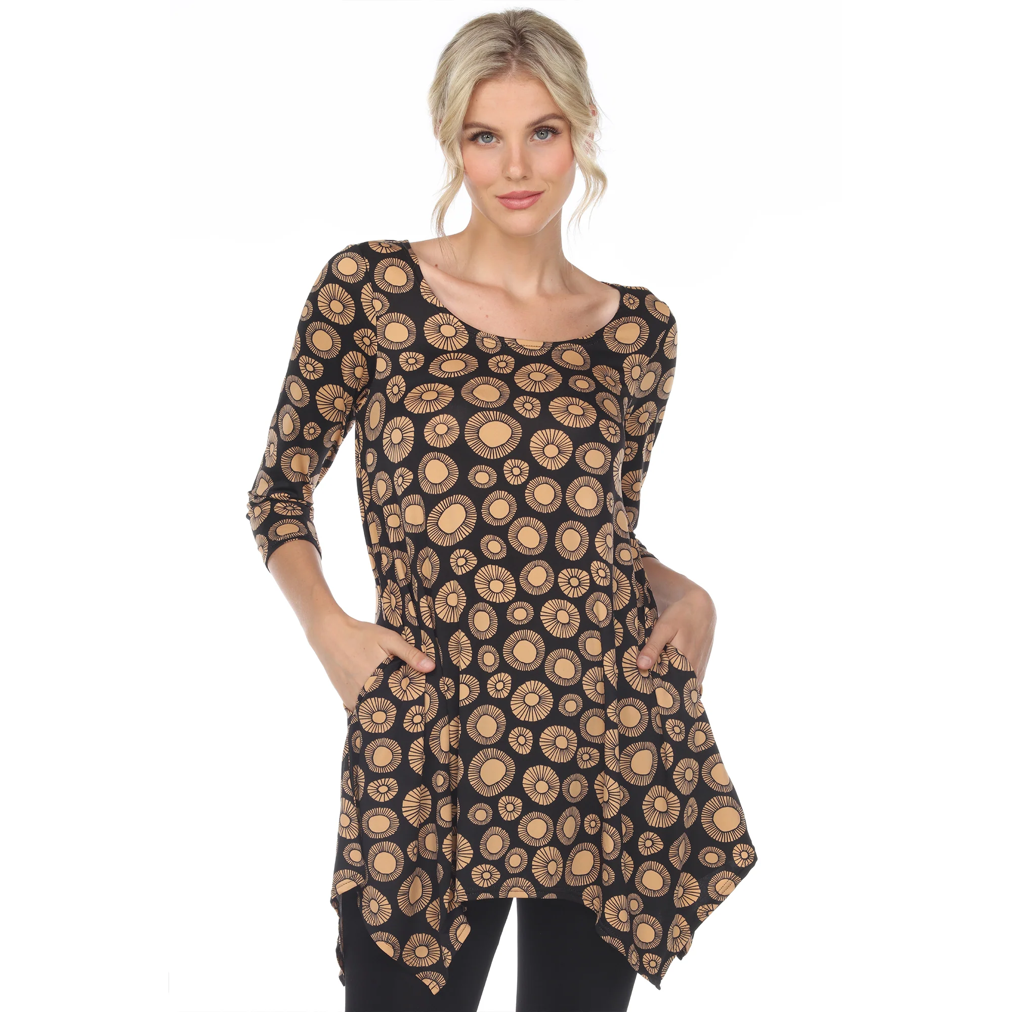 White Mark Women's Printed Geometric Circle Tunic Top - Image 3