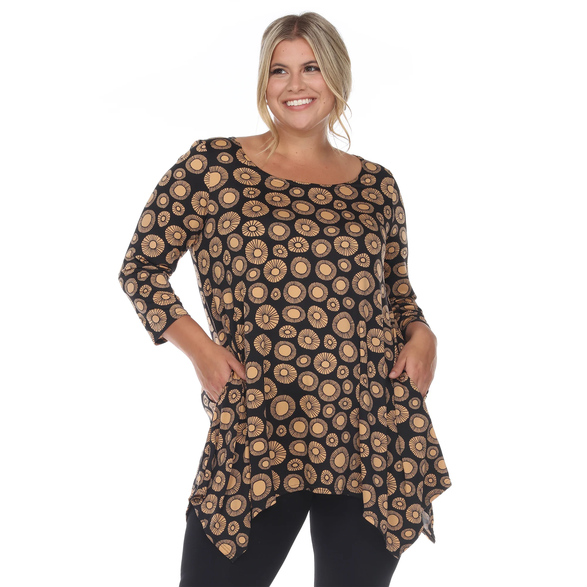 White Mark Women's Printed Geometric Circle Tunic Top - Image 7