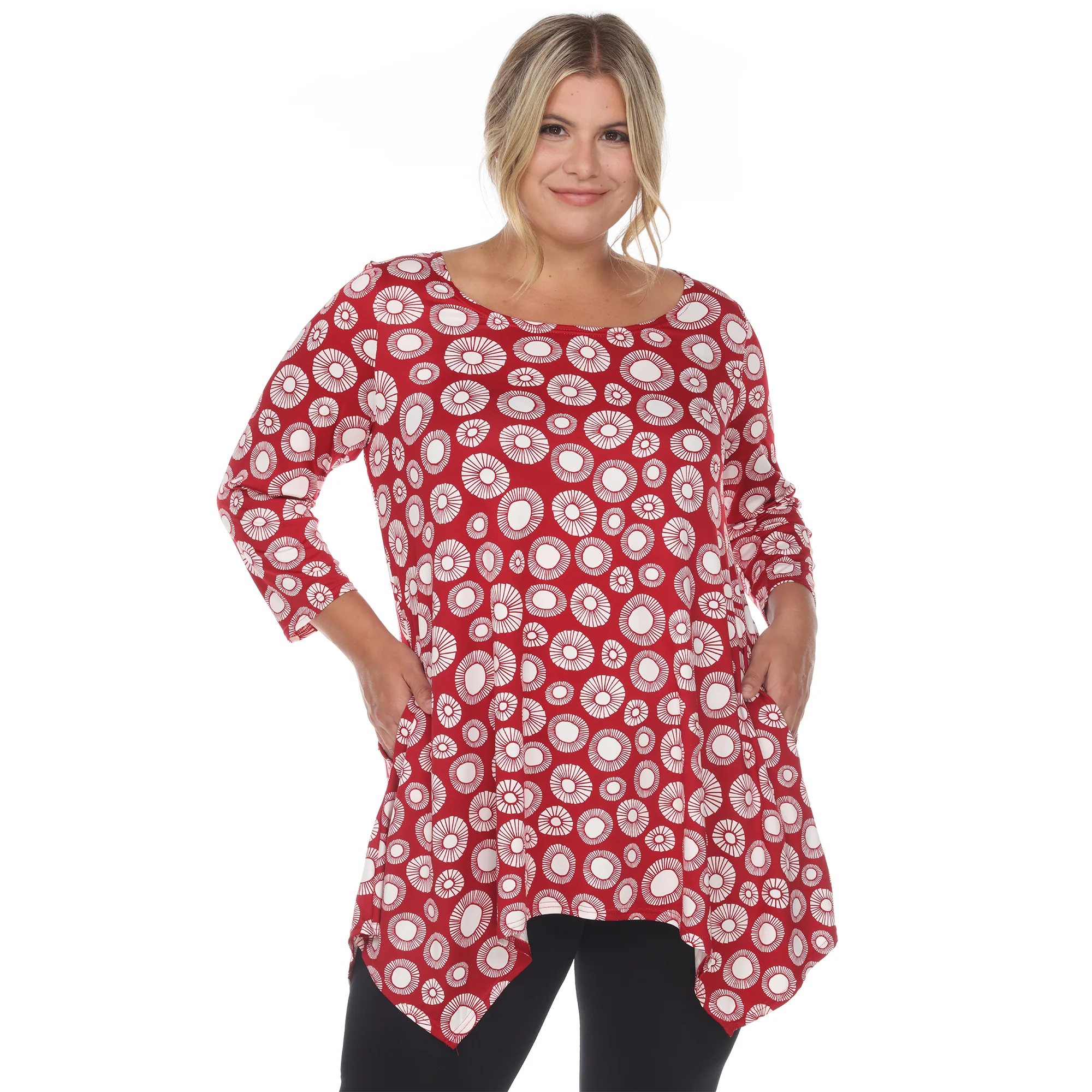 White Mark Women's Printed Geometric Circle Tunic Top - Image 8