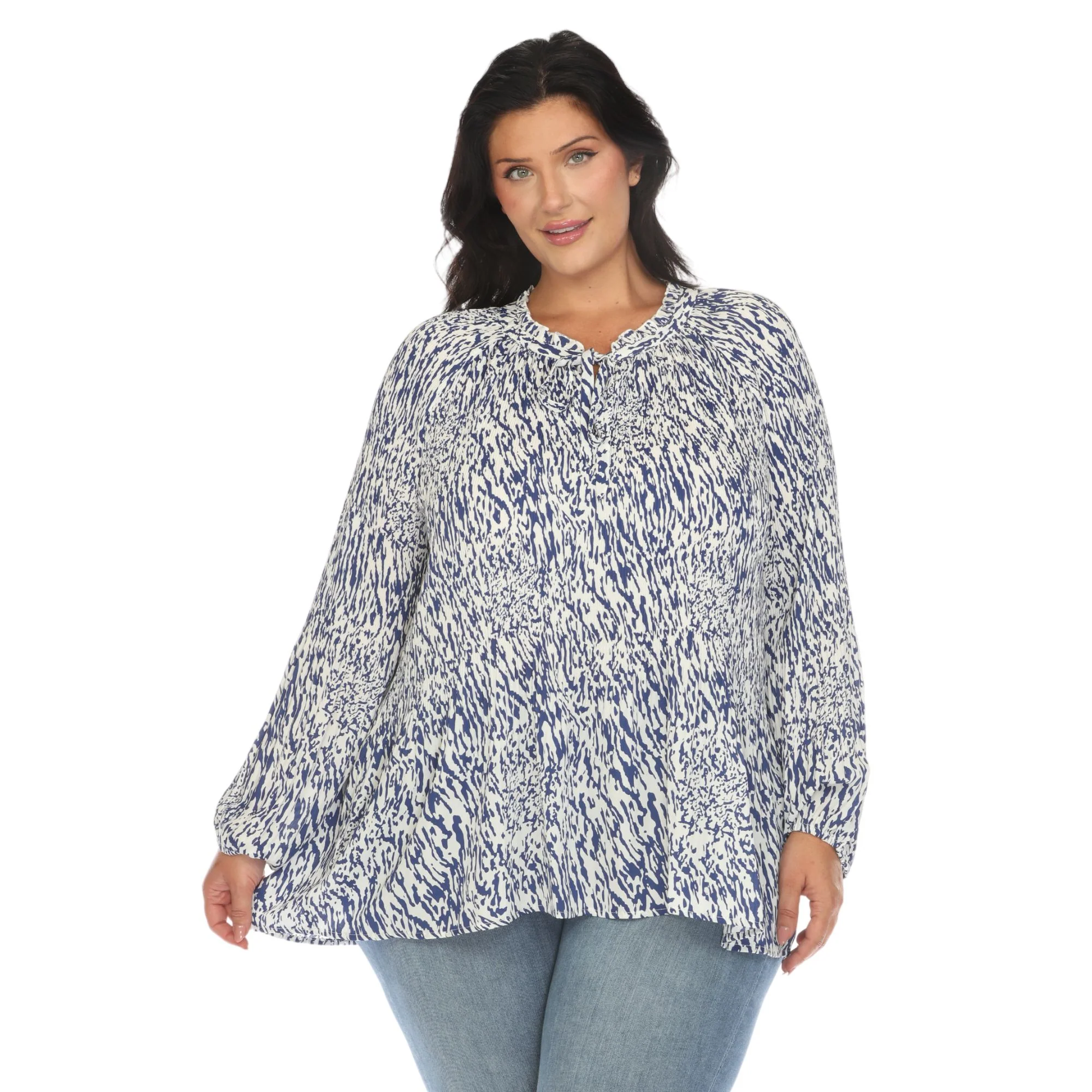 White Mark Women's Printed Peasant Blouse - Image 5