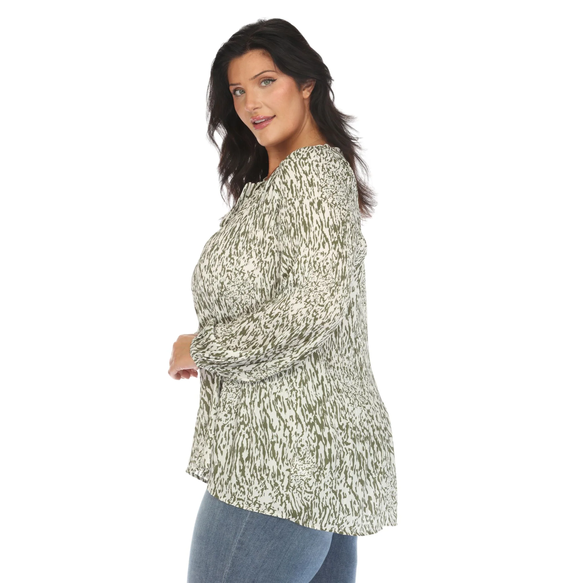 White Mark Women's Printed Peasant Blouse - Image 6