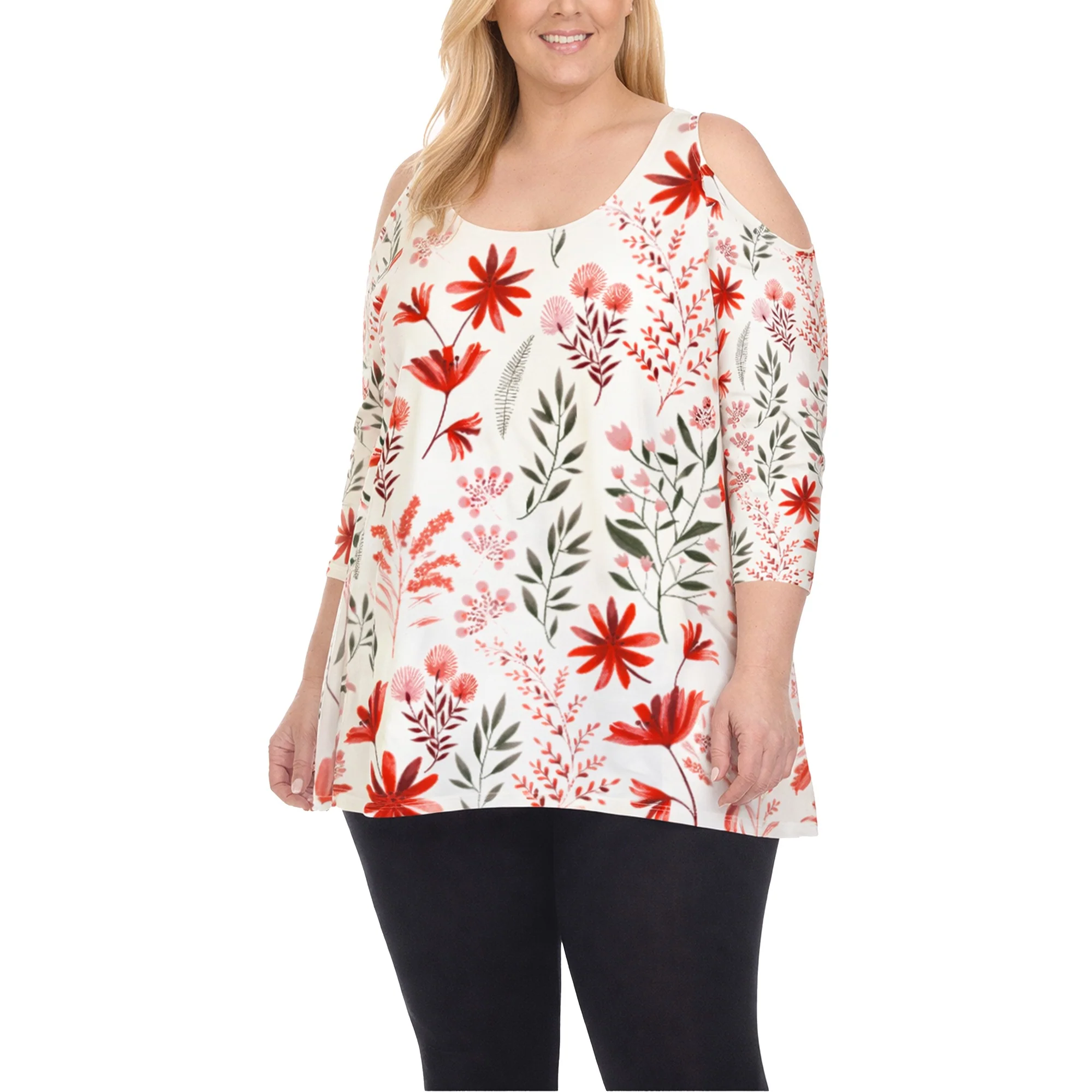 White Mark Women's Printed Relaxed-Fit Tunic Top - Image 2