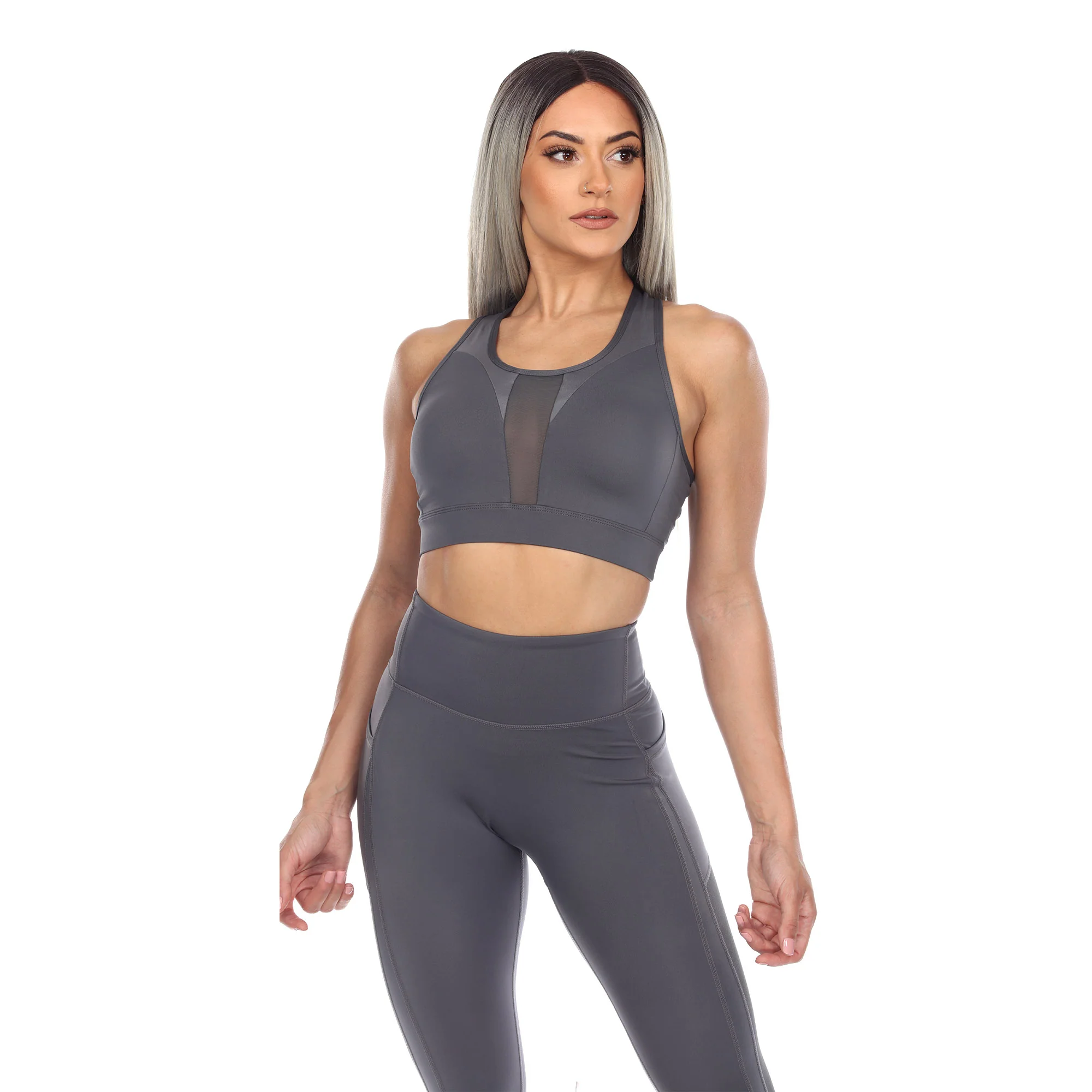 White Mark Women's Racer Back Sports Bra - Image 7
