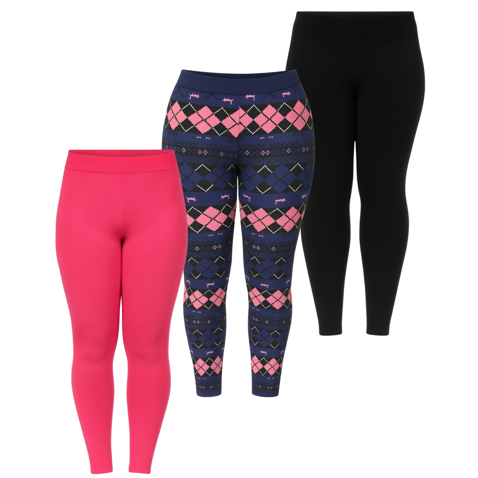 White Mark Women's Set of 3 Holiday Printed Leggings - Image 10