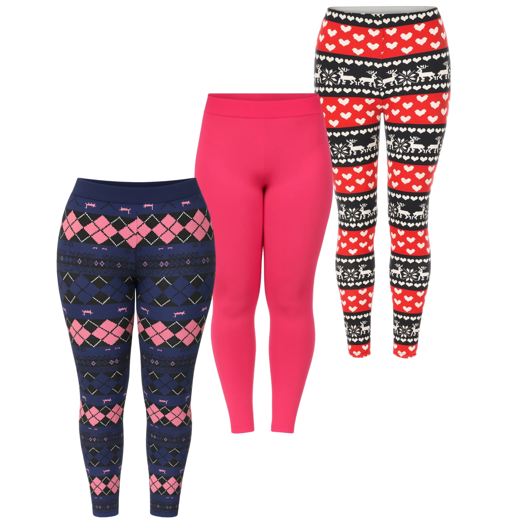 White Mark Women's Set of 3 Holiday Printed Leggings - Image 8