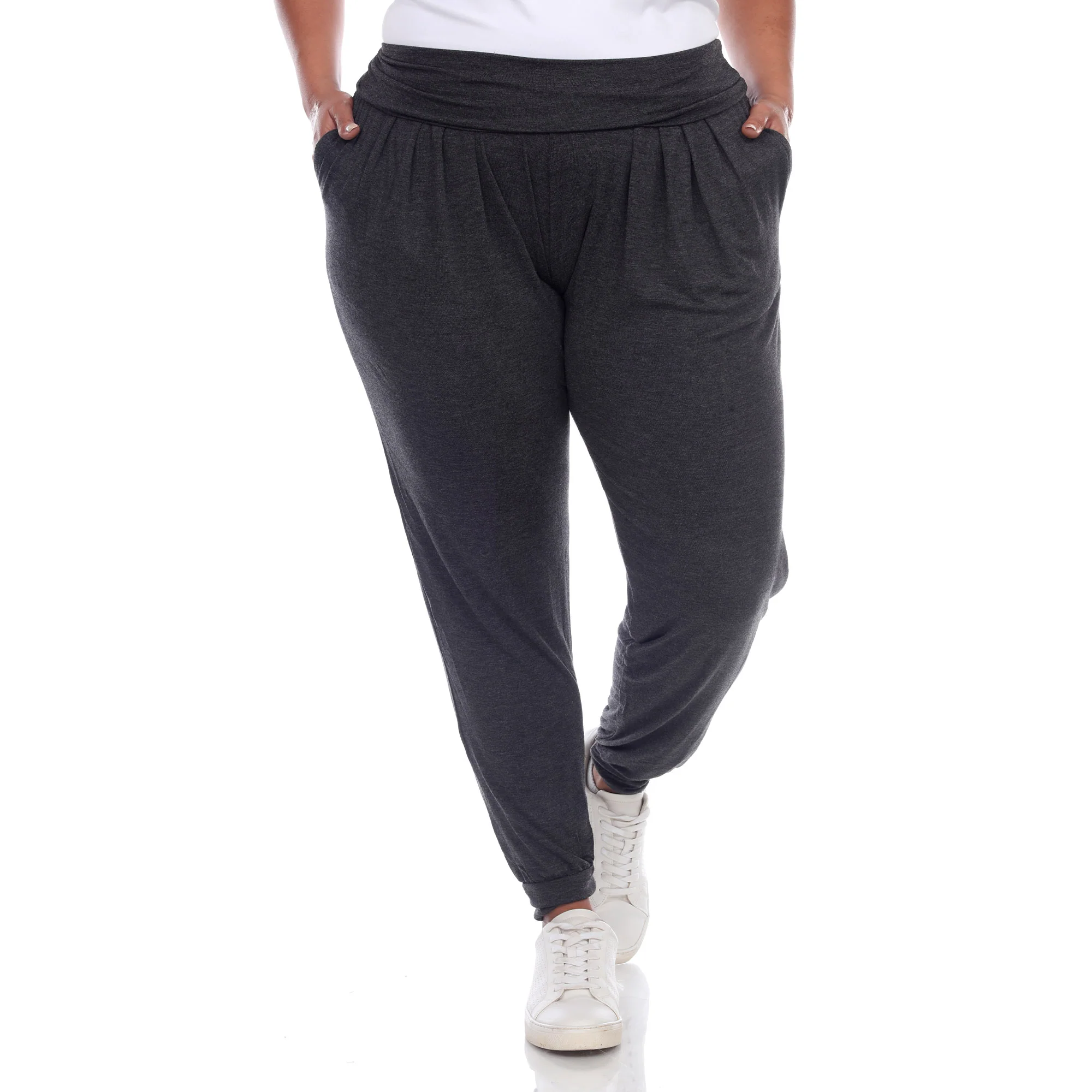 White Mark Women's Solid Slouchy Jogger Pants - Image 10