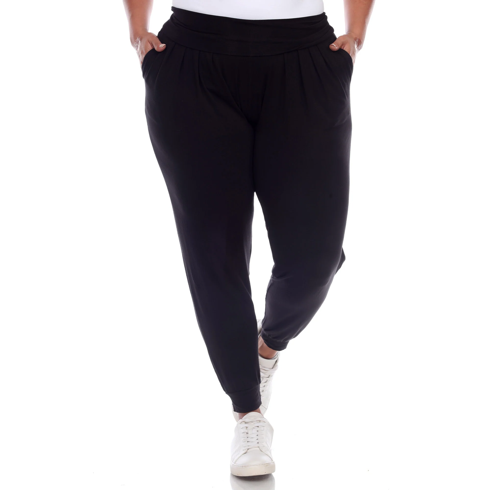 White Mark Women's Solid Slouchy Jogger Pants - Image 11