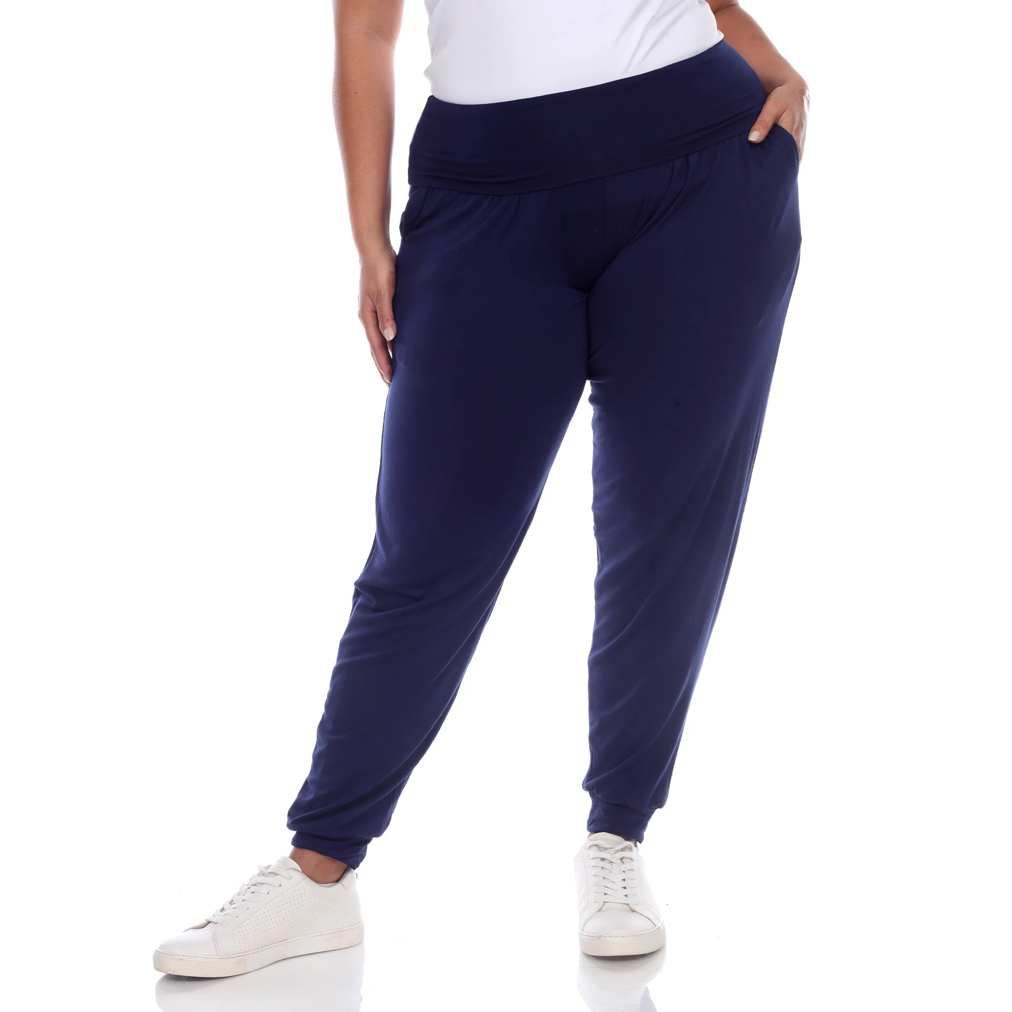 White Mark Women's Solid Slouchy Jogger Pants - Image 12