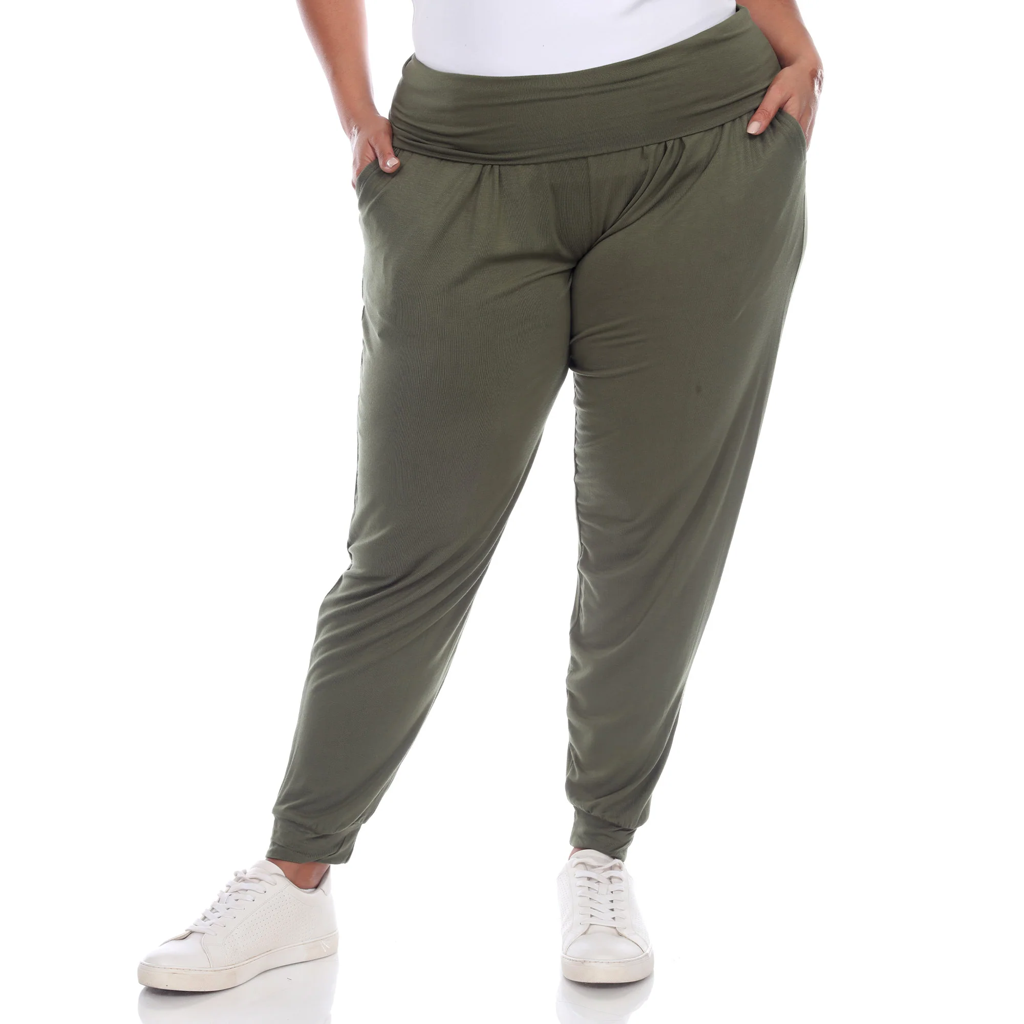 White Mark Women's Solid Slouchy Jogger Pants - Image 14