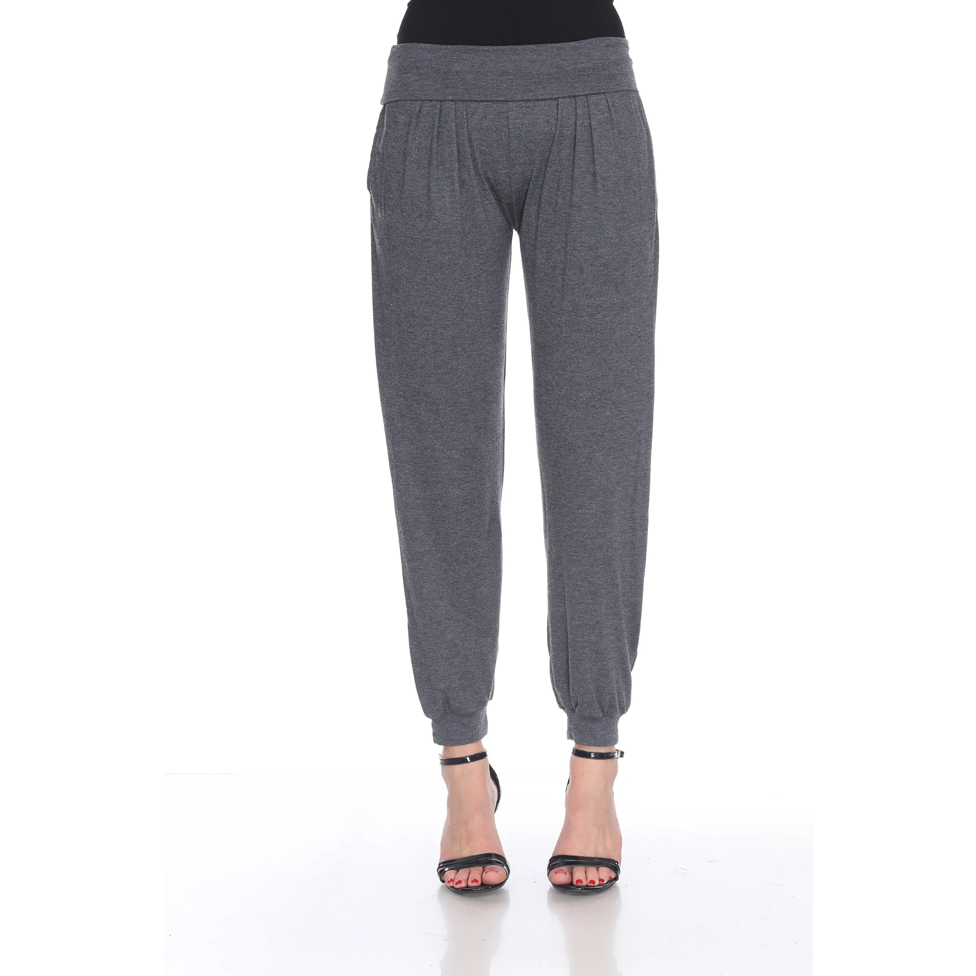 White Mark Women's Solid Slouchy Jogger Pants - Image 6
