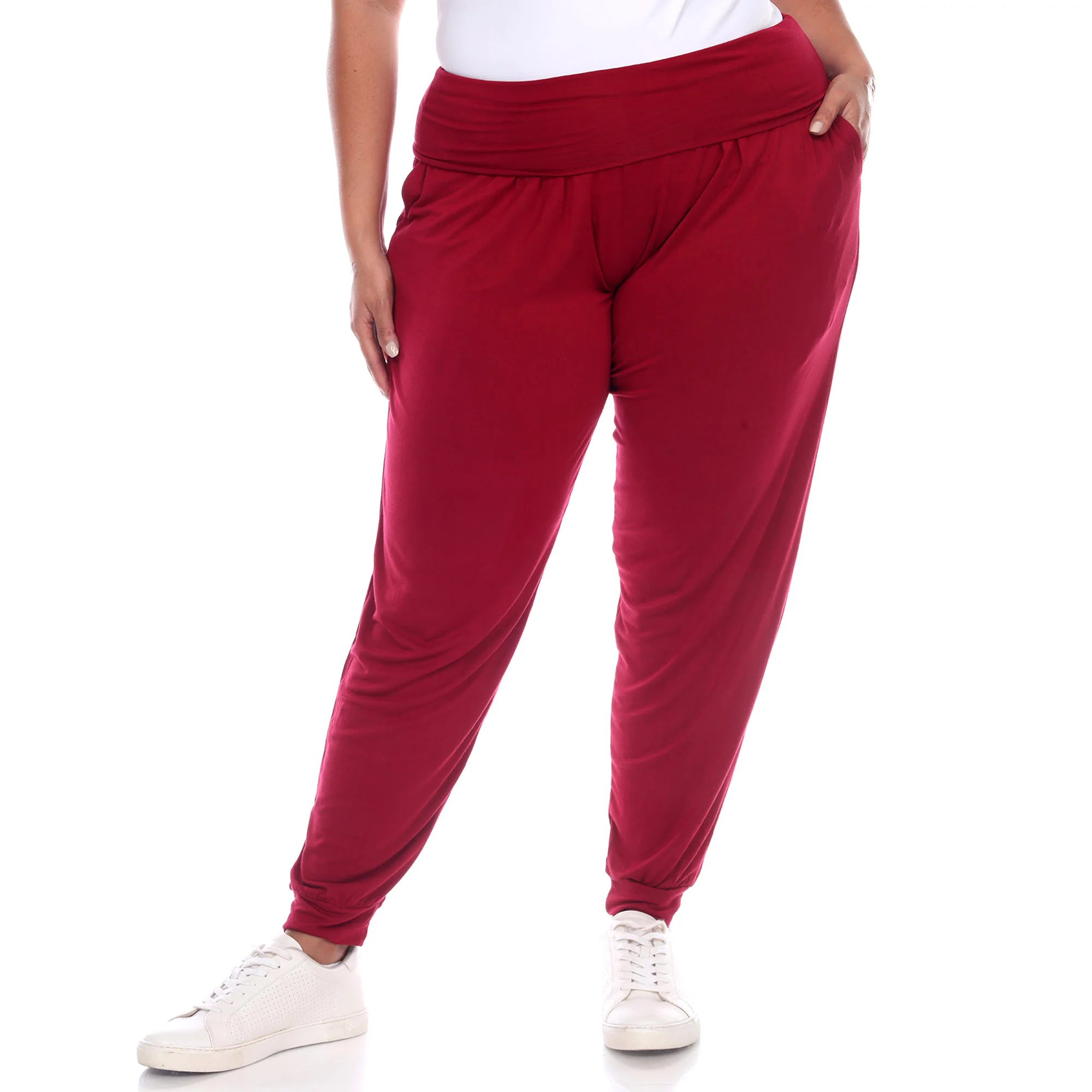 White Mark Women's Solid Slouchy Jogger Pants - Image 8