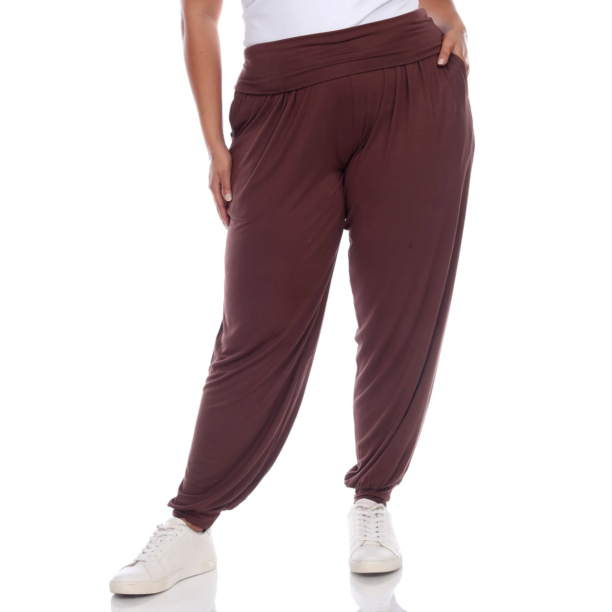 White Mark Women's Solid Slouchy Jogger Pants - Image 9
