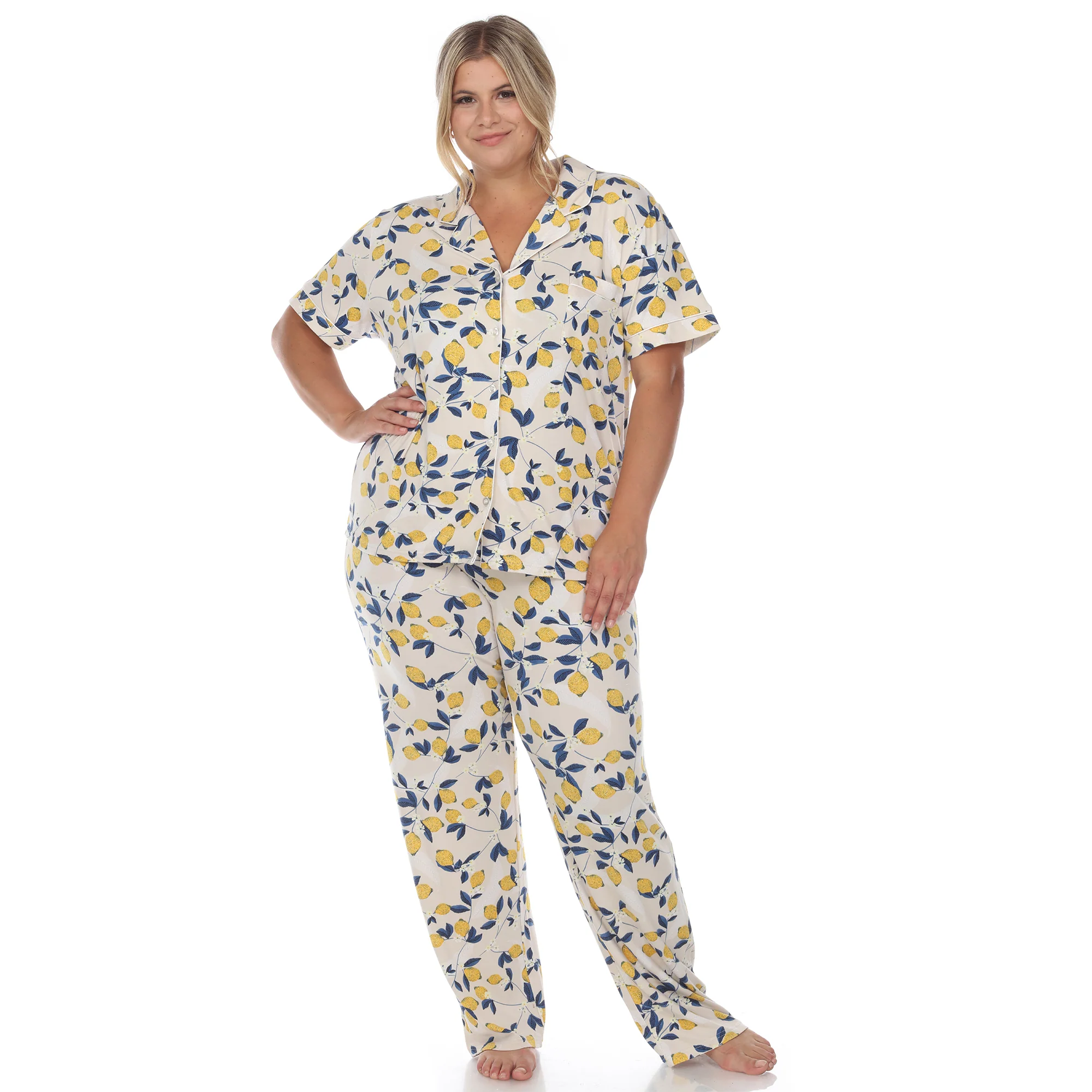 White Mark Women's Tropical Print Pajama Set - Image 4
