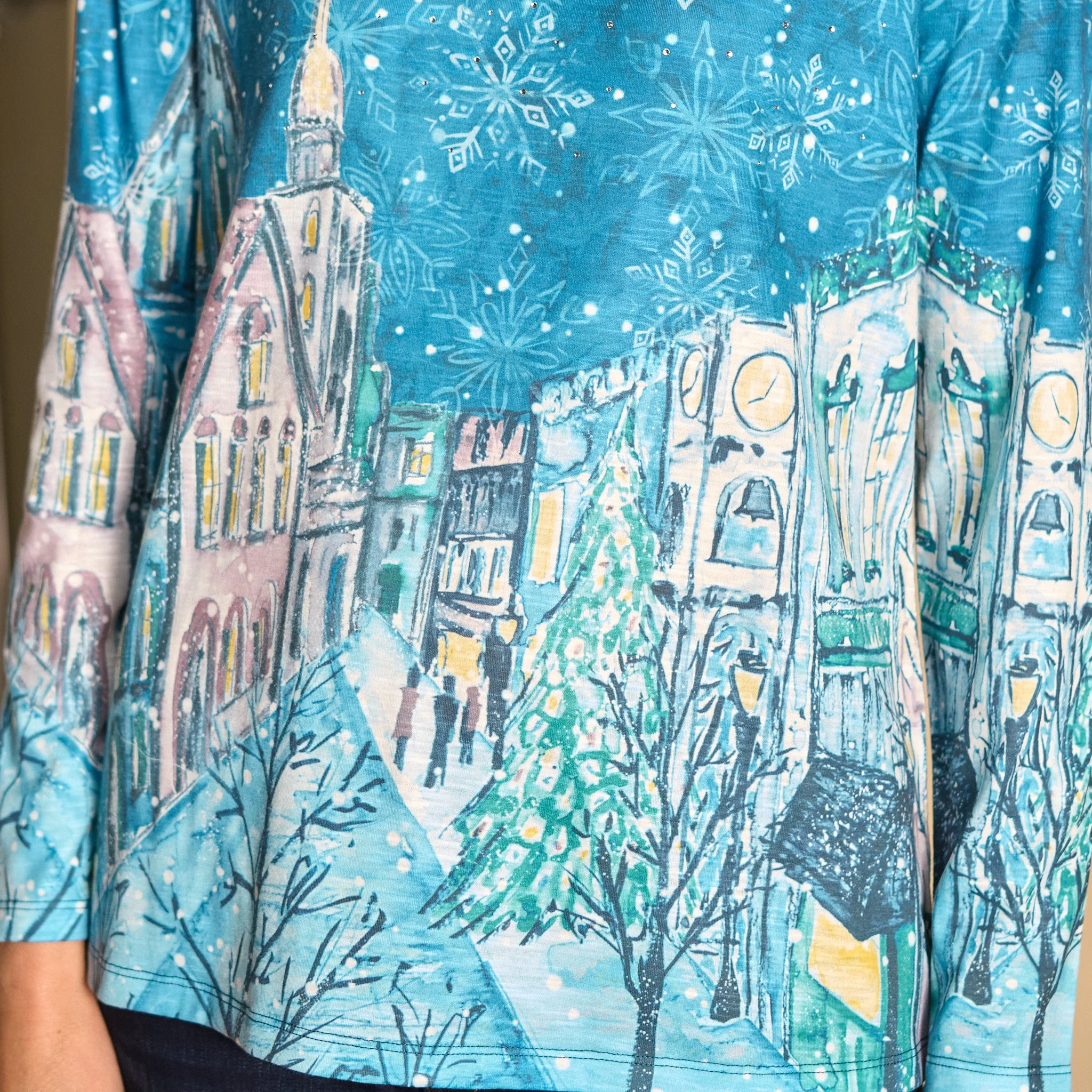Christopher & Banks Winter Scenic Print Long Sleeve Tee - Image 5